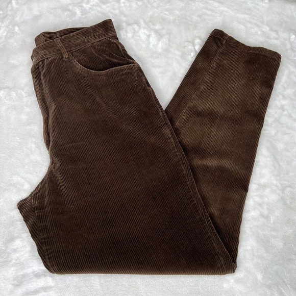 Lauren Ralph Lauren Women's Brown Corduroy High-Rise Tapered Leg Pants Size 10 - Picture 2 of 9